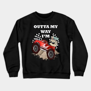 5 Year Old Birthday Card, Monster Truck Art Stickers & Gifts Boy Big Truck Racing Themed Gift. Crewneck Sweatshirt